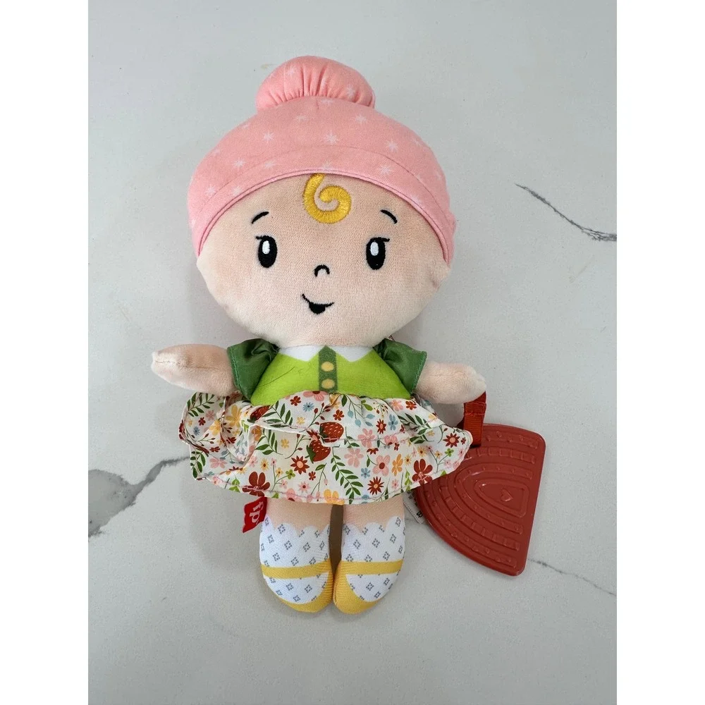 Fisher-Price My First Doll Plush‎ Baby Toy Floral Skirt Red Teether